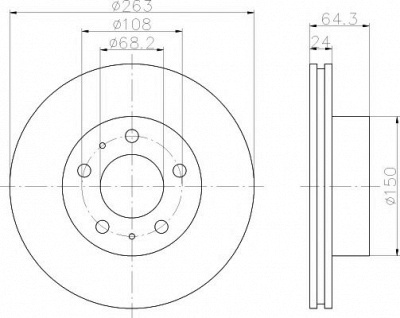 HELLA PAGID 8dd355100461 -  Тормозной диск